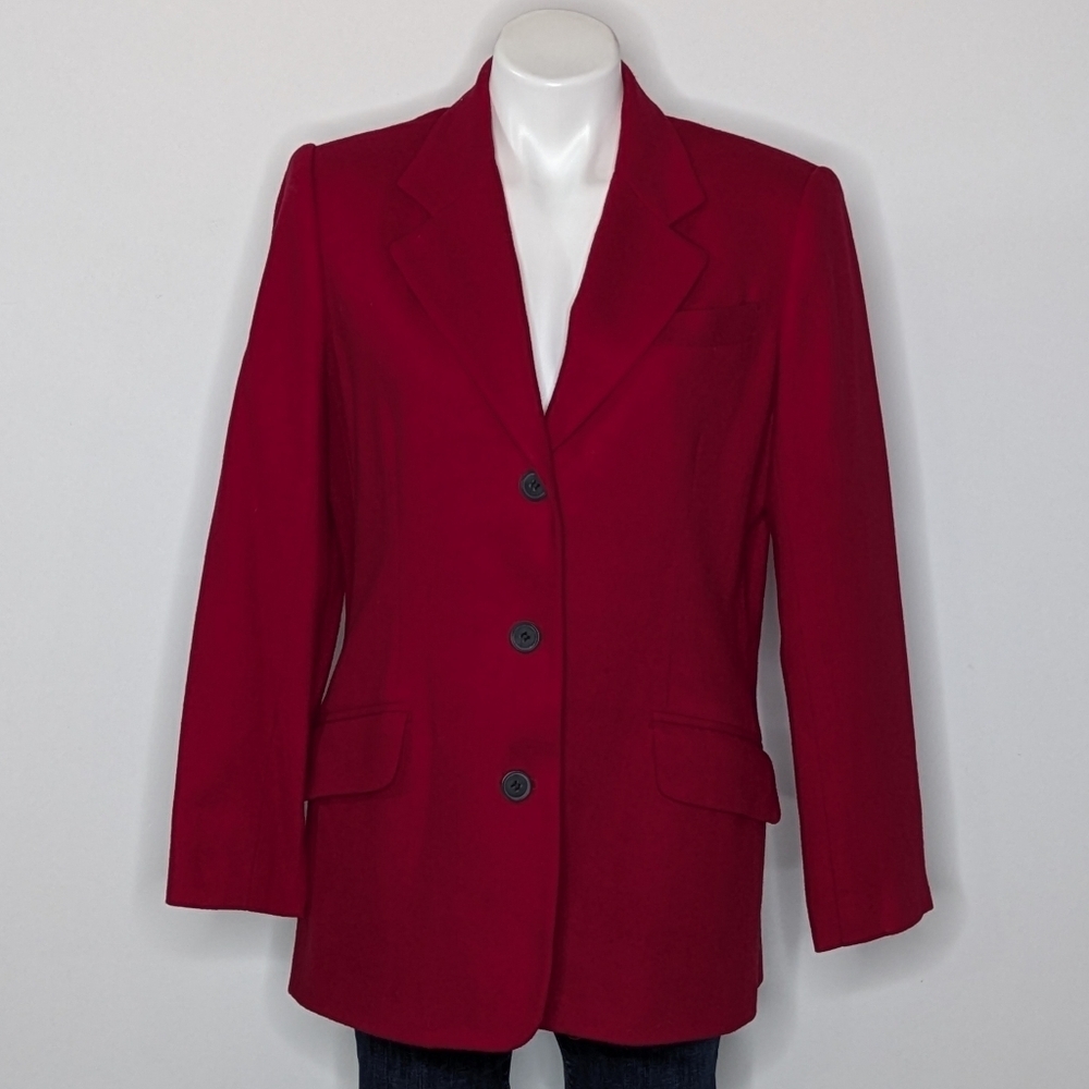 Vintage White Stag Red Wool Professional Career Work Blazer Jacket  6